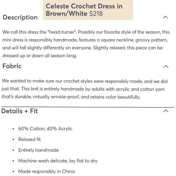 MARINE LAYER CELESTE HANDMADE CROCHET GRANNY SQUARE RETRO 70S UNLINED MINI DRESS - Picture 3 of 15